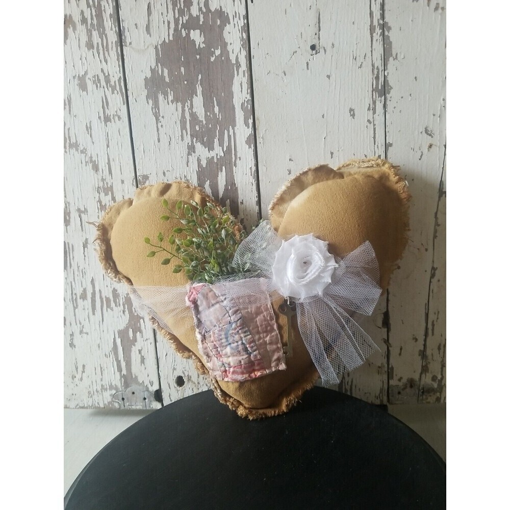 Fabric Muslin Heart Pillow